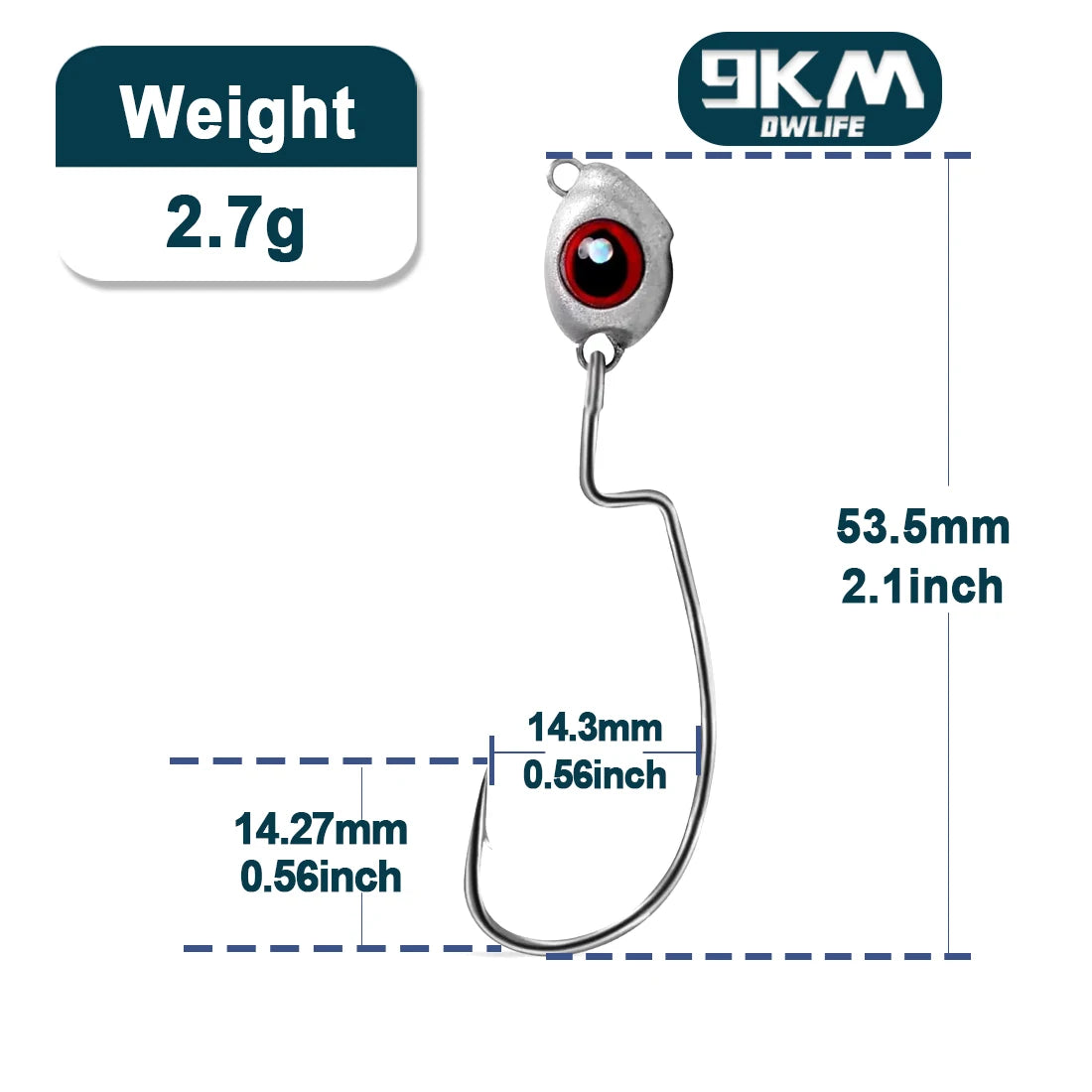 Big Eye Jig Heads Hooks 10Pcs Fishing Texas Jig Head