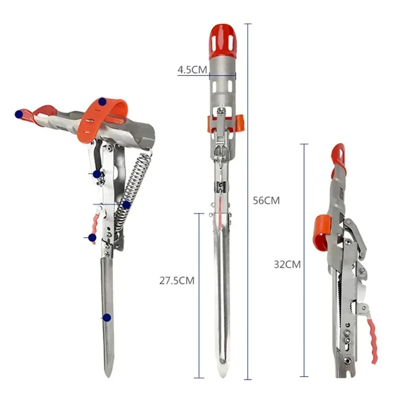 Automatic Double Spring Fishing Rod Holder – Foldable Anti-Rust Steel Pole Stand for Bank and Sea Fishing
