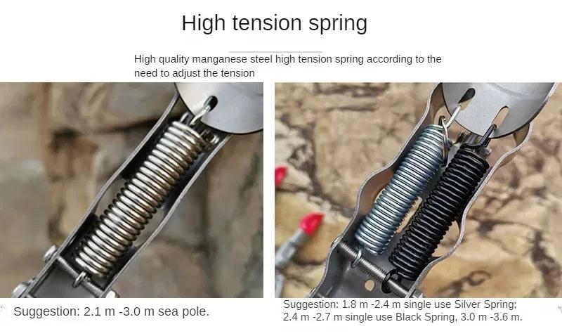 Automatic Double Spring Fishing Rod Holder – Foldable Anti-Rust Steel Pole Stand for Bank and Sea Fishing