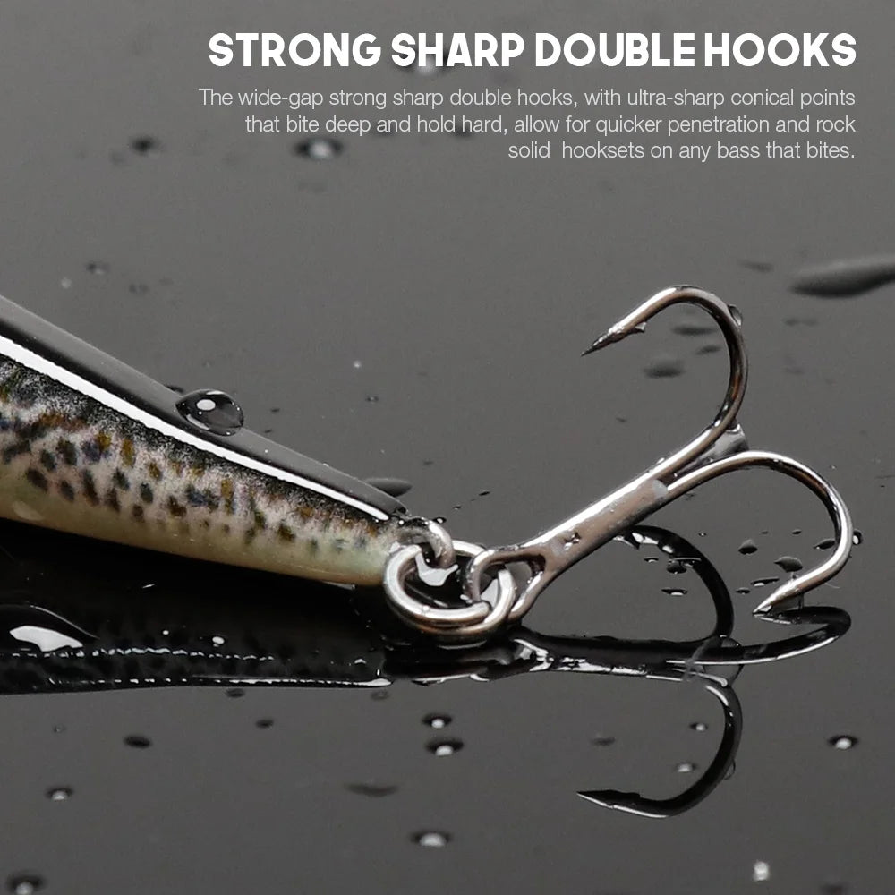 VTAVTA 8.5cm 6.5g Floating Wobblers Minnow Fishing Lures Crankbait Hard Bait for Fish Lure Pike Fishing Equipment Black Minnow