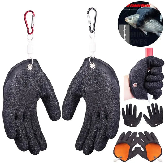 Fishing Gloves Anti-Slip Protect Hand from Puncture Scrapes Fisherman Professional Catch Fish Latex Hunting Gloves Left/Right