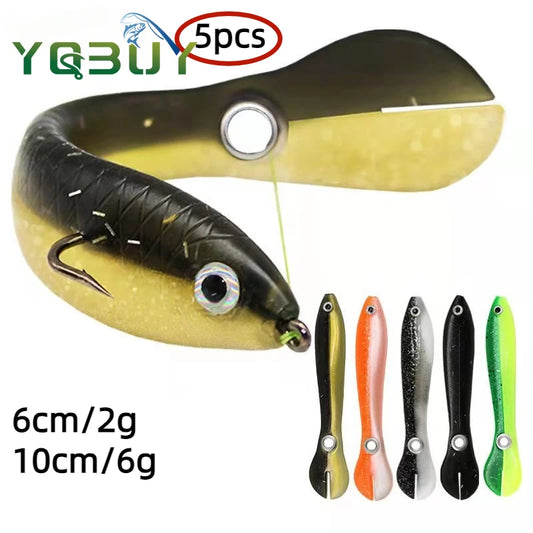 5pcs Fishing Soft Lure Plastic Baits 2g/6g Bionic Fishing Bait Outdoor Fishing Supplies Soft Bait Fake Bait