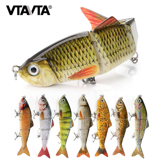 VTAVTA 12cm 16g Lifelike 4 Segments Joint Bait Artificial Fishing Lure Sinking Wobblers For Pike Swimbait Crankbaits Fishing