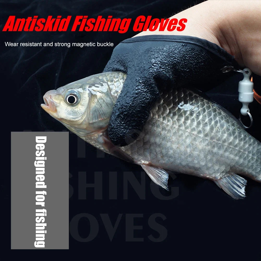 Fishing Gloves Anti-Slip Protect Hand from Puncture Scrapes Fisherman Professional Catch Fish Latex Hunting Gloves Left/Right